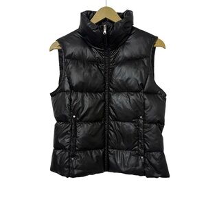 Chaps Size Small Black Down Filled Puffer Vest Outdoor Travel Hiking Winter